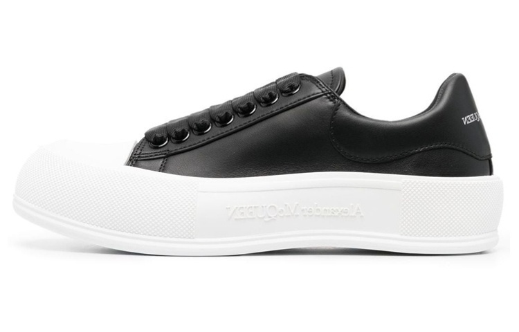 Alexander McQueen Deck Skate Plimsoll Shoes 'Core Black White' Women's