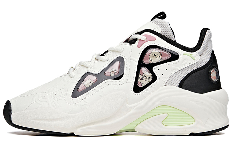 Anta Bastard Slip-Resistant Low-Top Chunky Sneakers Women's White Black Gray
