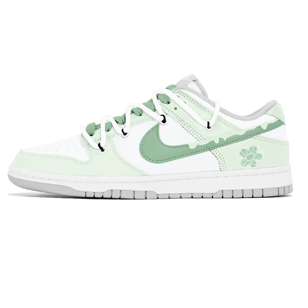 Nike Dunk Lemon Joy Abrasion Resistant Low Top Skateboard Shoes Women's White Green