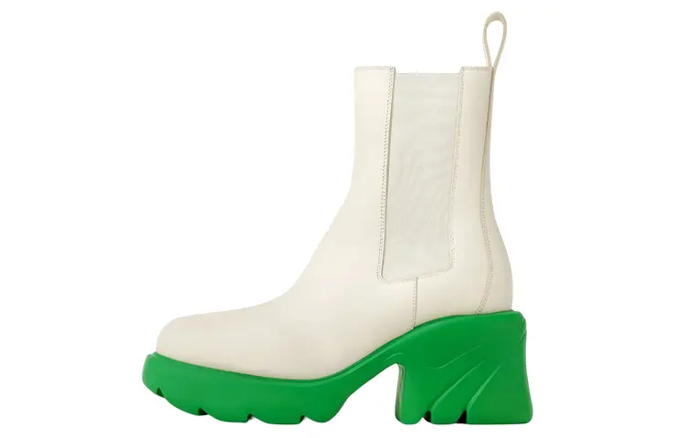 Bottega Veneta Flash Shearling Ankle Boot White Parakeet Women's