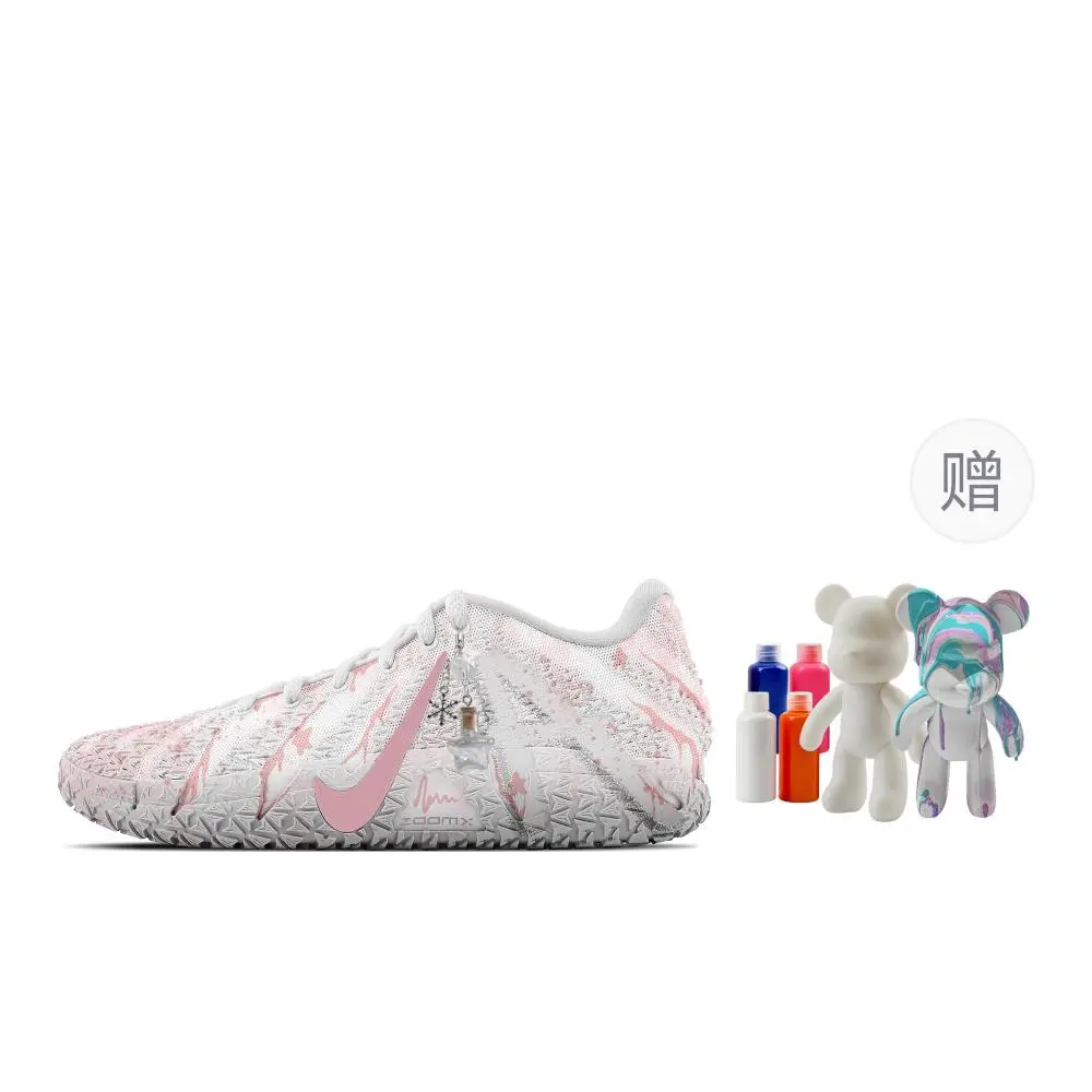 Nike Ja Morant 3 Pink Star Drift, Fluid Bear Abrasion Resistant Low top Basketball Shoes Unisex White Pink
