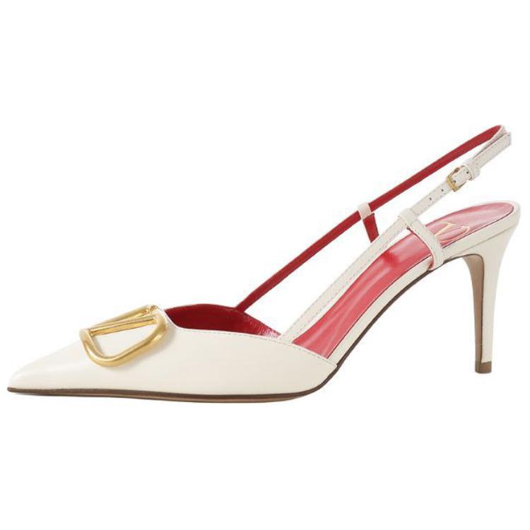 Valentino Vlogo High Heels 8cm Women's Ivory White