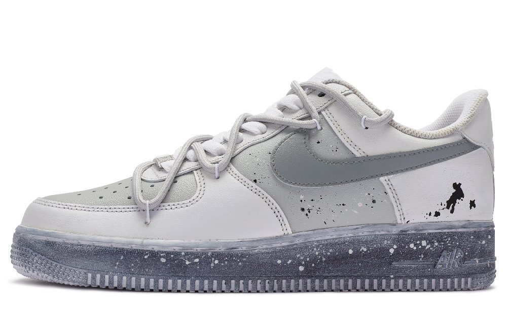 Nike Air Force 1 Low Top Skateboard Shoes Men's Gray White