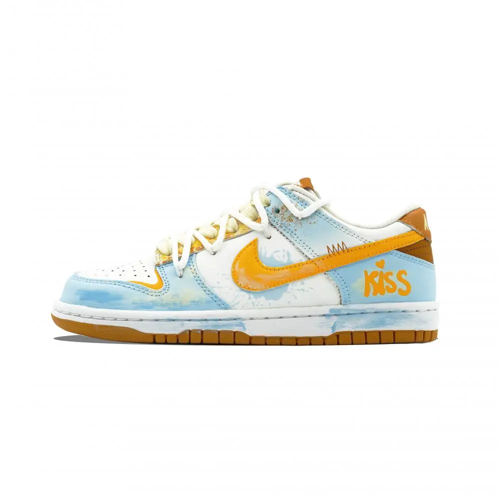 Nike Dunk Skateboard Shoes Unisex Low top Blue Orange