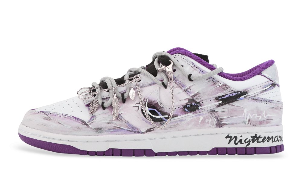 Nike Dunk Shock Absorbers Low Top Skateboard Shoes Unisex Gray Purple