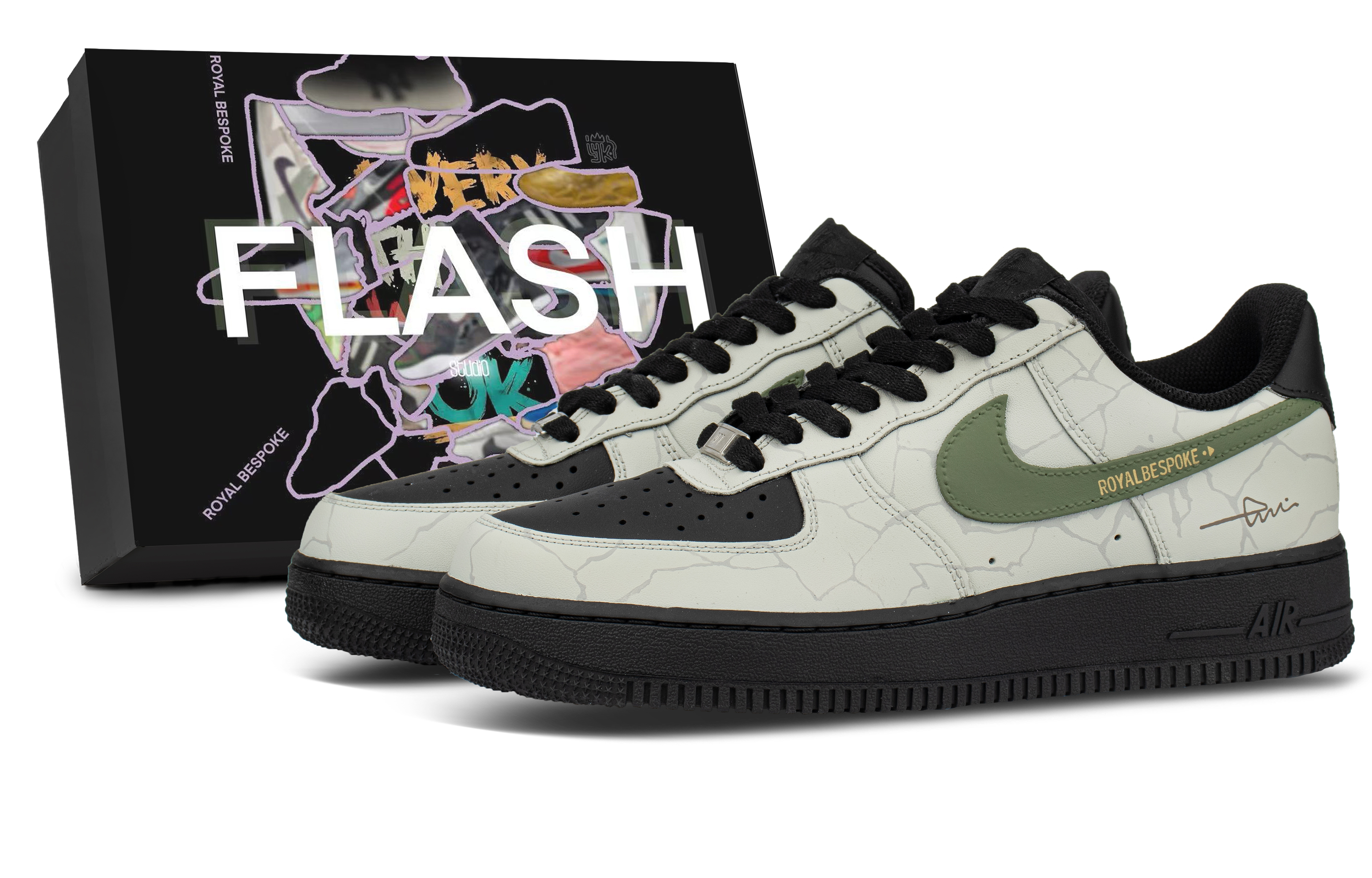 Nike Air Force 1 Fission, Box Included Abrasion Resistant Low top Skateboard Shoes Unisex