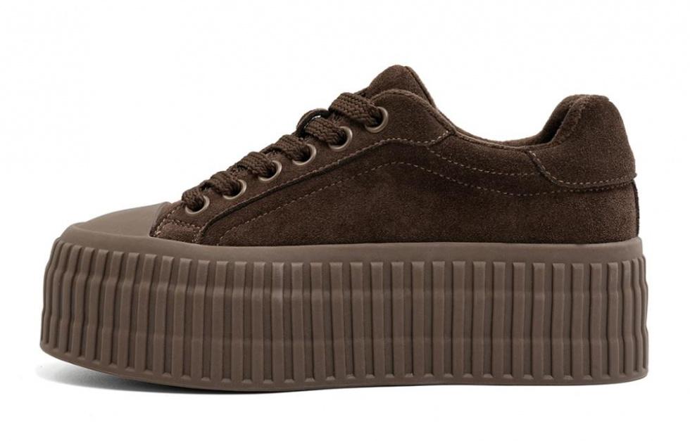 EBLAN Cushioning Wear-Resistant Low-Top Casual Shoes Women's Brown