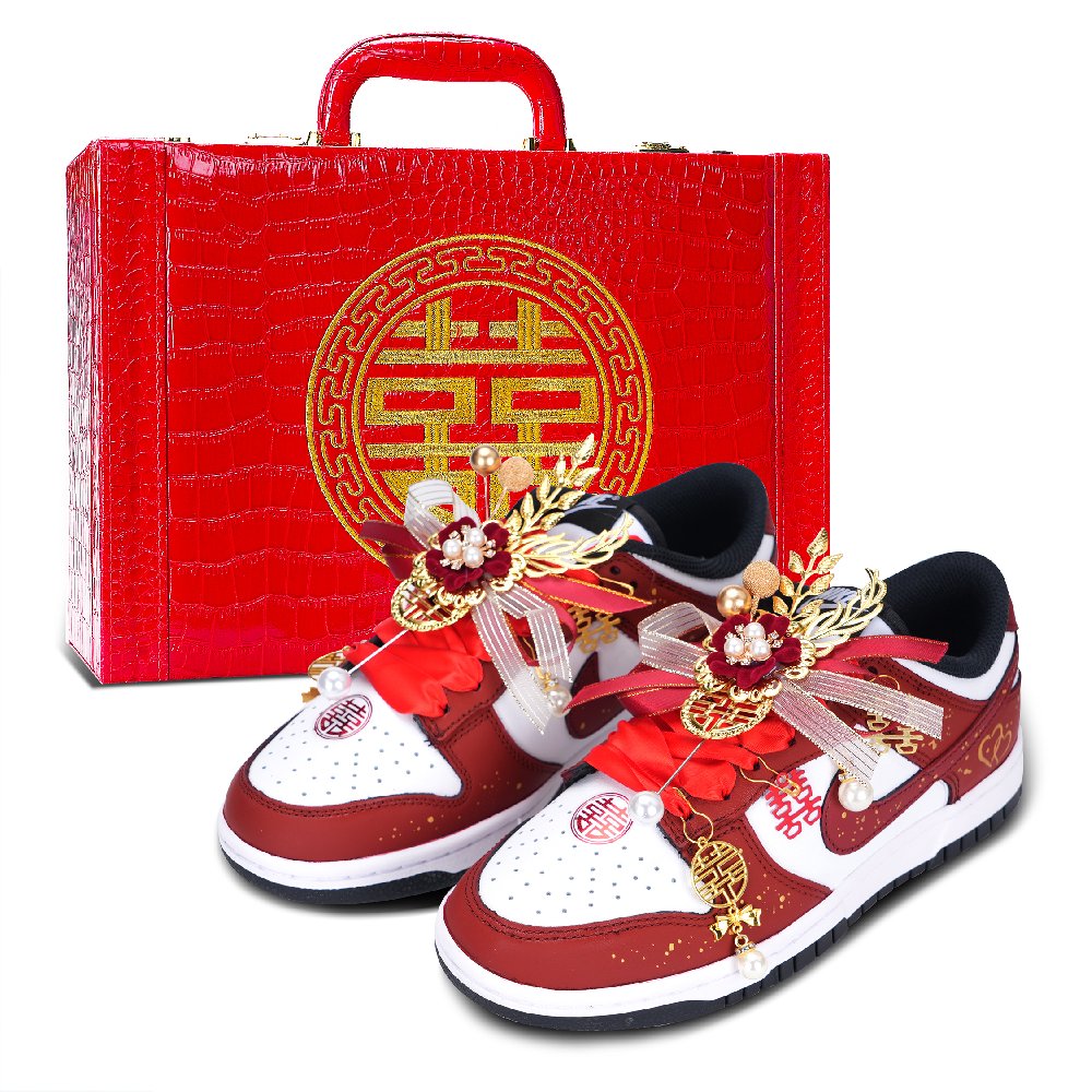 Nike Dunk Black White Concentric Knot Abrasion Resistant Low top Skateboard Shoes Unisex Rouge