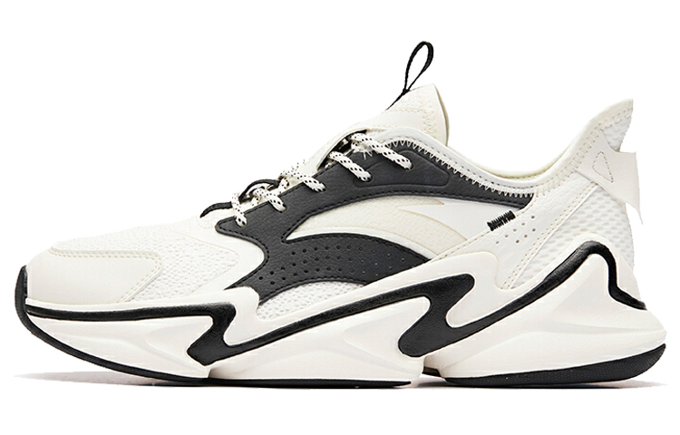 Anta Life Collection Cushioned Anti-Slip Wear-Resistant Breathable Lightweight Low-Top Casual Shoes Men's Black White