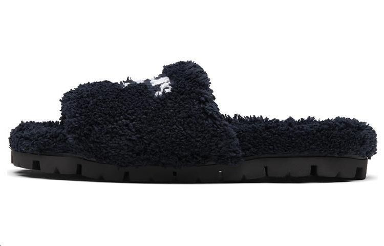 PRADA Terry Cloth Slides Black Women's