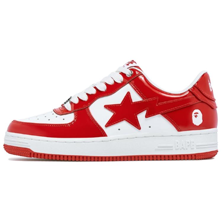 BAPE A BATHING APE Bape Sta Patent Leather White Red 2023