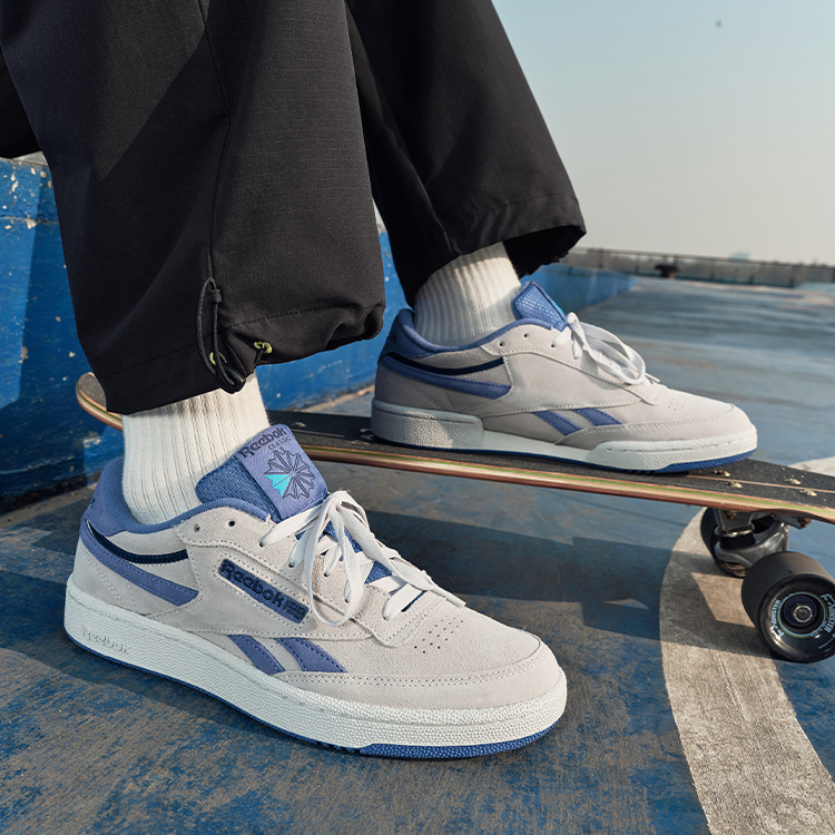 Reebok Club C REVENGE Low-Top Skateboard Shoes Unisex Blue Gray