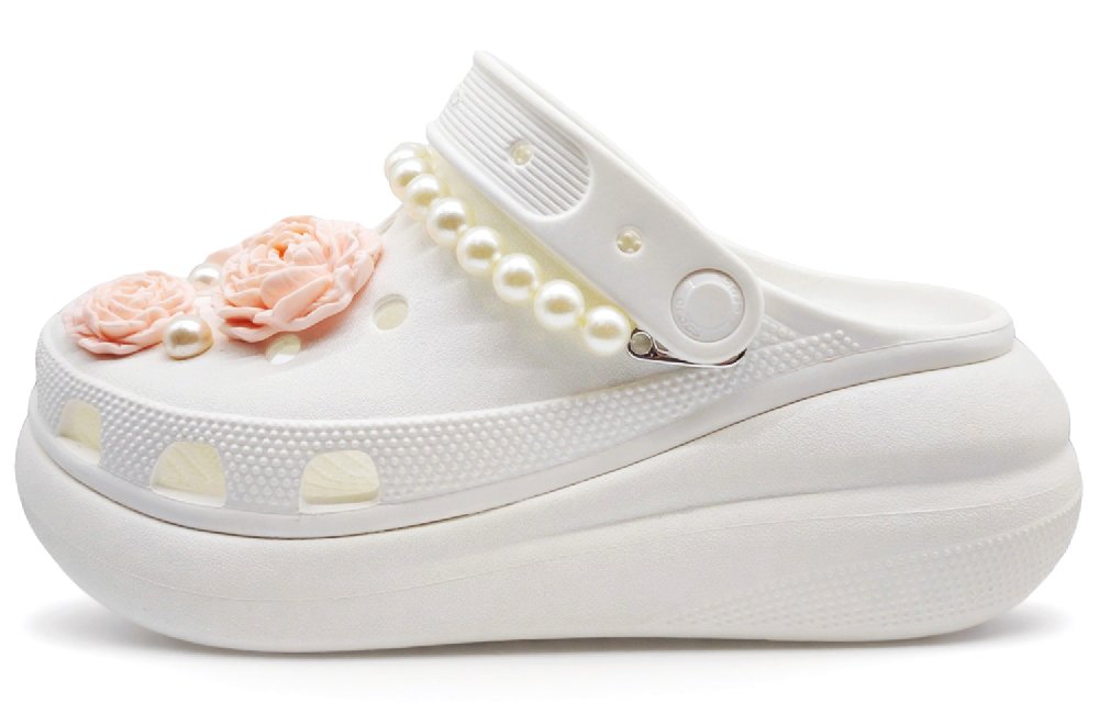Crocs Crush Clog SIN3A White Peach Clogs Unisex White