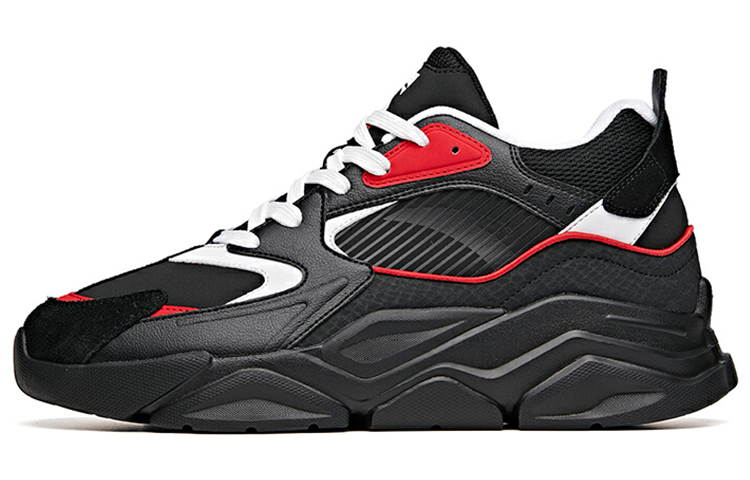 Anta Life Collection Anti Slip Wear Resistant Low Top Chunky Sneakers Men's Black White Red