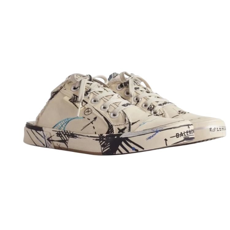 Balenciaga Paris Closed Toe Slippers Women's Beige