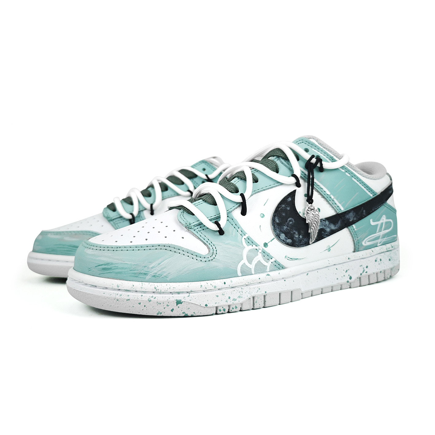 Nike Dunk Abrasion Resistant Low Top Skateboard Shoes Unisex White Green купить в интернет-магазине Yoocart с быстрой доставкой по России.
