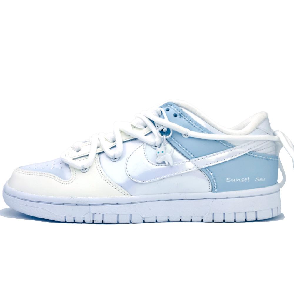 Nike Dunk Skateboard Shoes Women's Low-Top Blue White