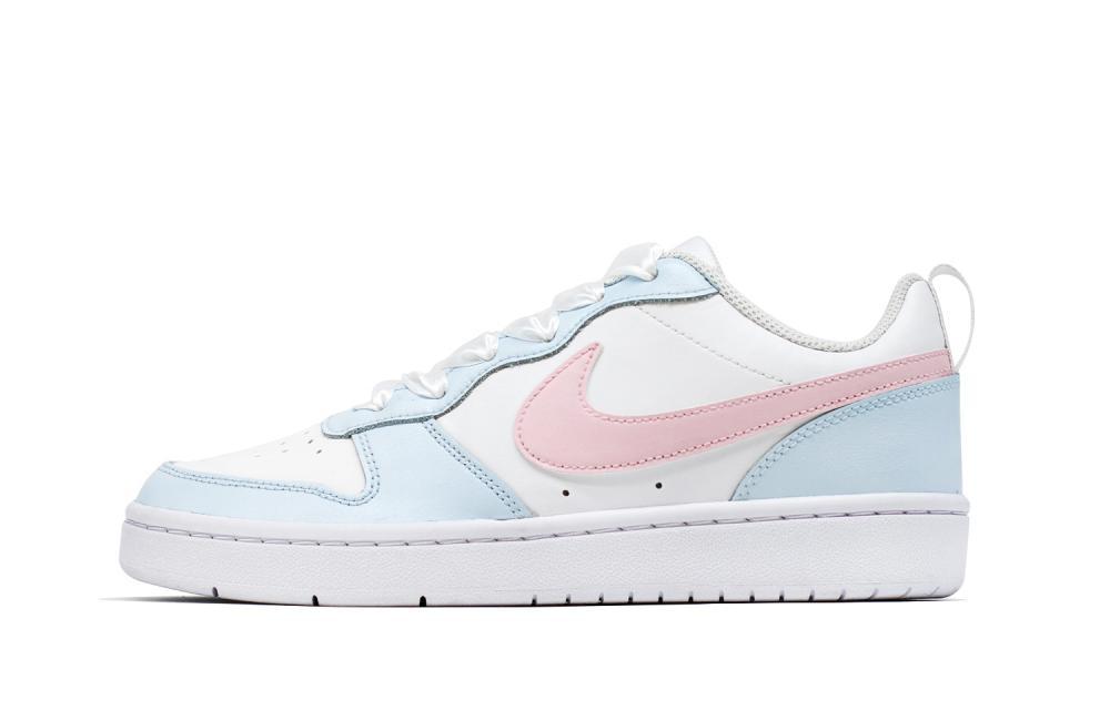 Nike Court Borough Low Girlish Dream Slip-Resistant Cushioning Wear-Resistant Low-Top Skateboard Shoes GS Pink Blue