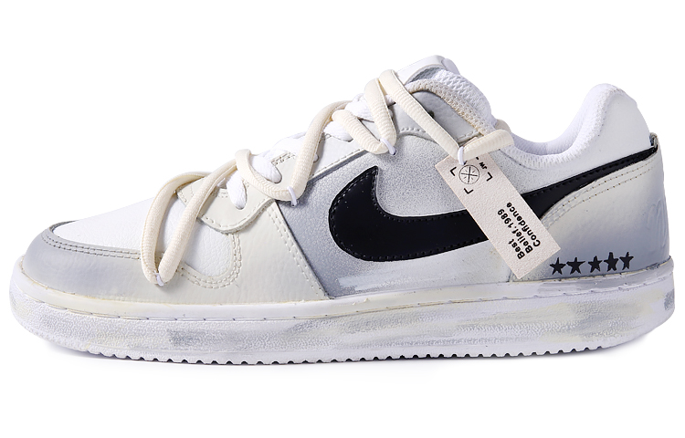 Nike EBERNON Low Slip-Resistant Cushioning Abrasion-Resistant Low-Top Skateboard Shoes Men's White Blue