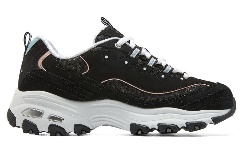 Skechers D'LITES Sparkling Rain Low Top Chunky Sneakers Women's Black White
