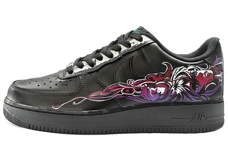 Nike Air Force 1 Skateboard Shoes Women's Low-Top Black/Blue/Purple/White/Cyan