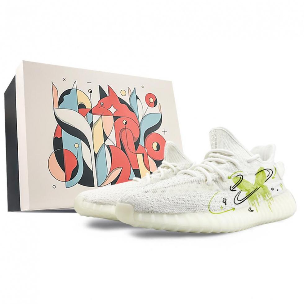 Adidas Originals Yeezy Boost 350 Anti-Slip Wear-Resistant Low-Top Casual Shoes Unisex Mint Green