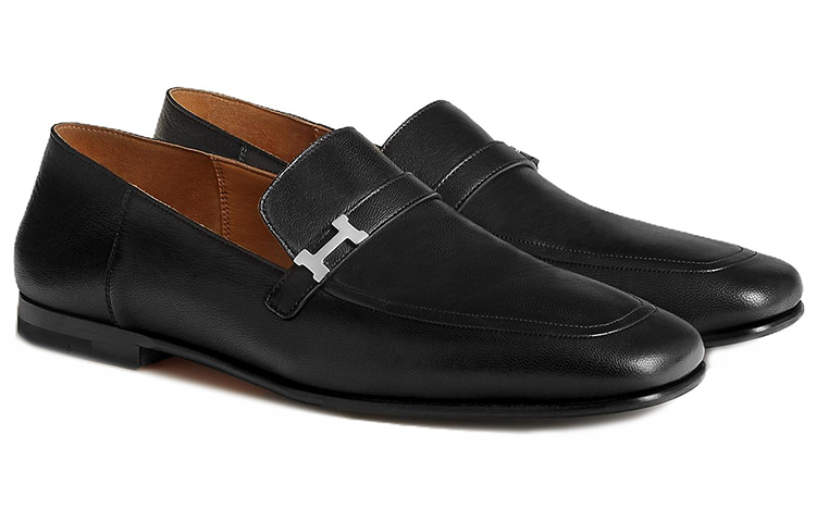 HERMES Giovanni Loafers Men's Black