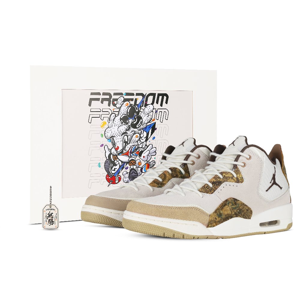 Jordan Courtside 23 Dream Back To Dunhuang 2.0 Abrasion Resistant Mid Top Vintage Basketball Shoes Men's Brown White
