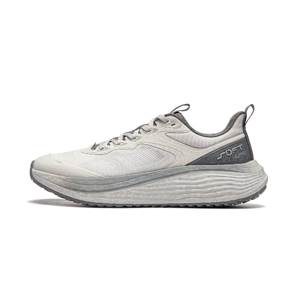 LiNing Soft Lite Wear-resistant Lightweight Breathable And Non-slip. Low-Top Casual Shoes Men's Light Smoke Gray