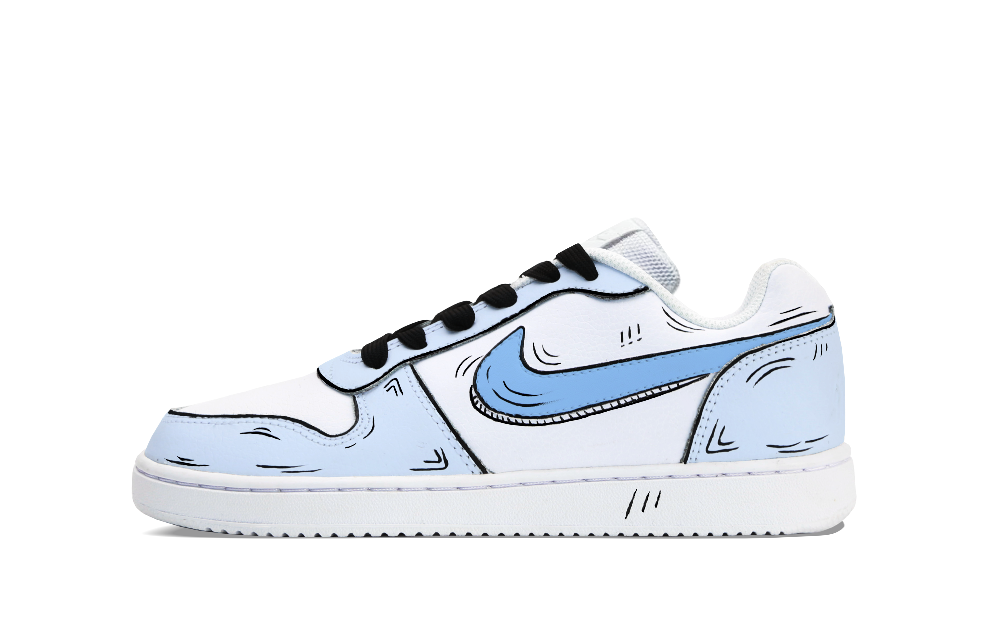 Nike EBERNON Slip Resistant Low Top Skateboard Shoes Unisex Blue White