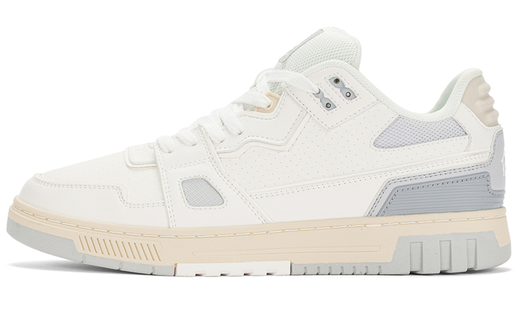 Kappa Anti-Slip And Wear-Resistant Breathable Low-Top Skateboard Shoes Unisex Ecru Gray