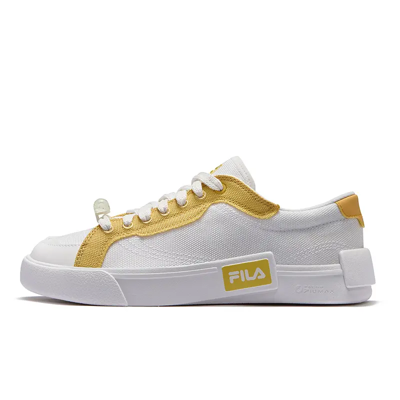 FILA FUSION POP Low Top Skateboard Shoes Women's White Yellow