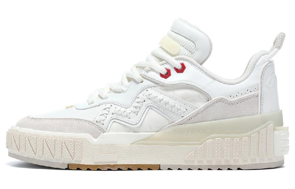 LiNing 001 UNBLOCK Unblock Anti-Slip Wear-Resistant Low-Top Skateboard Shoes Men's Mist White Pearl White