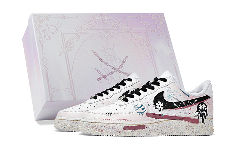 Nike Air Force 1 Low-Top Skateboard Shoes Women's Pink White