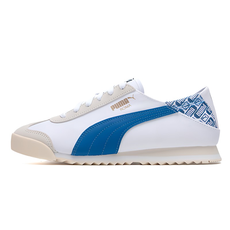 PUMA Roma Durable Breathable Low-Top Casual Running Shoes Unisex White Blue