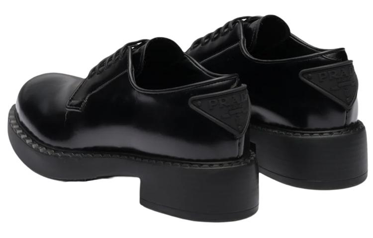 PRADA Derby 50mm Shoes Black Brushed Leather Women's купить в интернет-магазине Yoocart с быстрой доставкой по России.