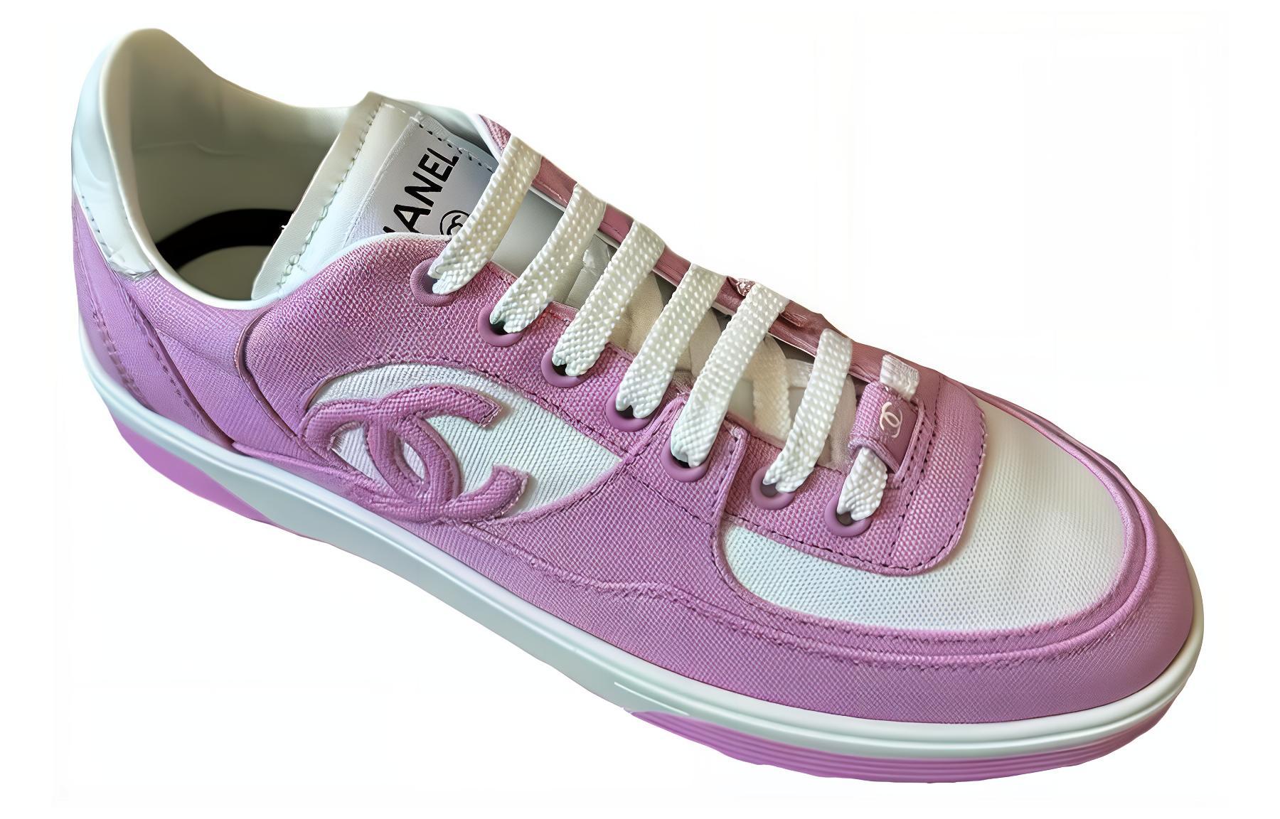 CHANEL Low Top Casual Shoes Women's Pink White