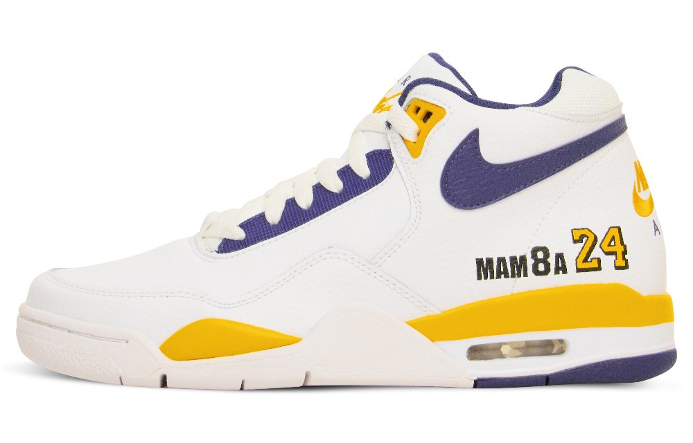 Nike Flight Legacy Basketball Shoes Men Mid-Top White Purple/Gold