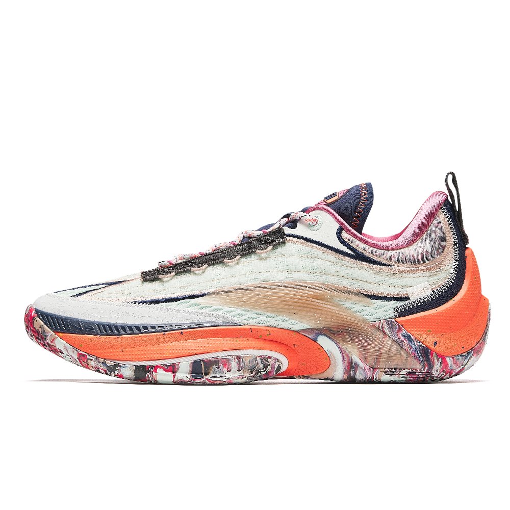 Anta Instantaneous 1 Regeneration Cushioning Wear-Resistant Low-Top Basketball Shoes Men's Green Orange Blue