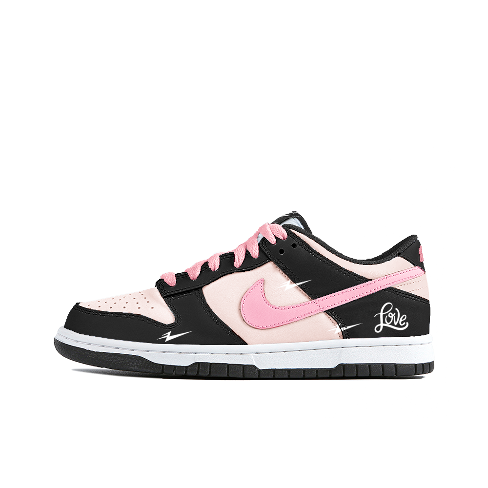 Nike Dunk Spring Anti-Slip Wear-Resistant Low-Top Skateboard Shoes Unisex Black Pink