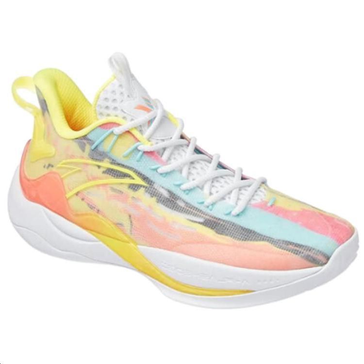 Anta Mountain 2 Cushioning, Wear Resistant Low Top Basketball Shoes Men's White Yellow