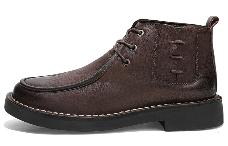 Jeep Men's Casual Shoes Men Mid-Top Dark Brown
