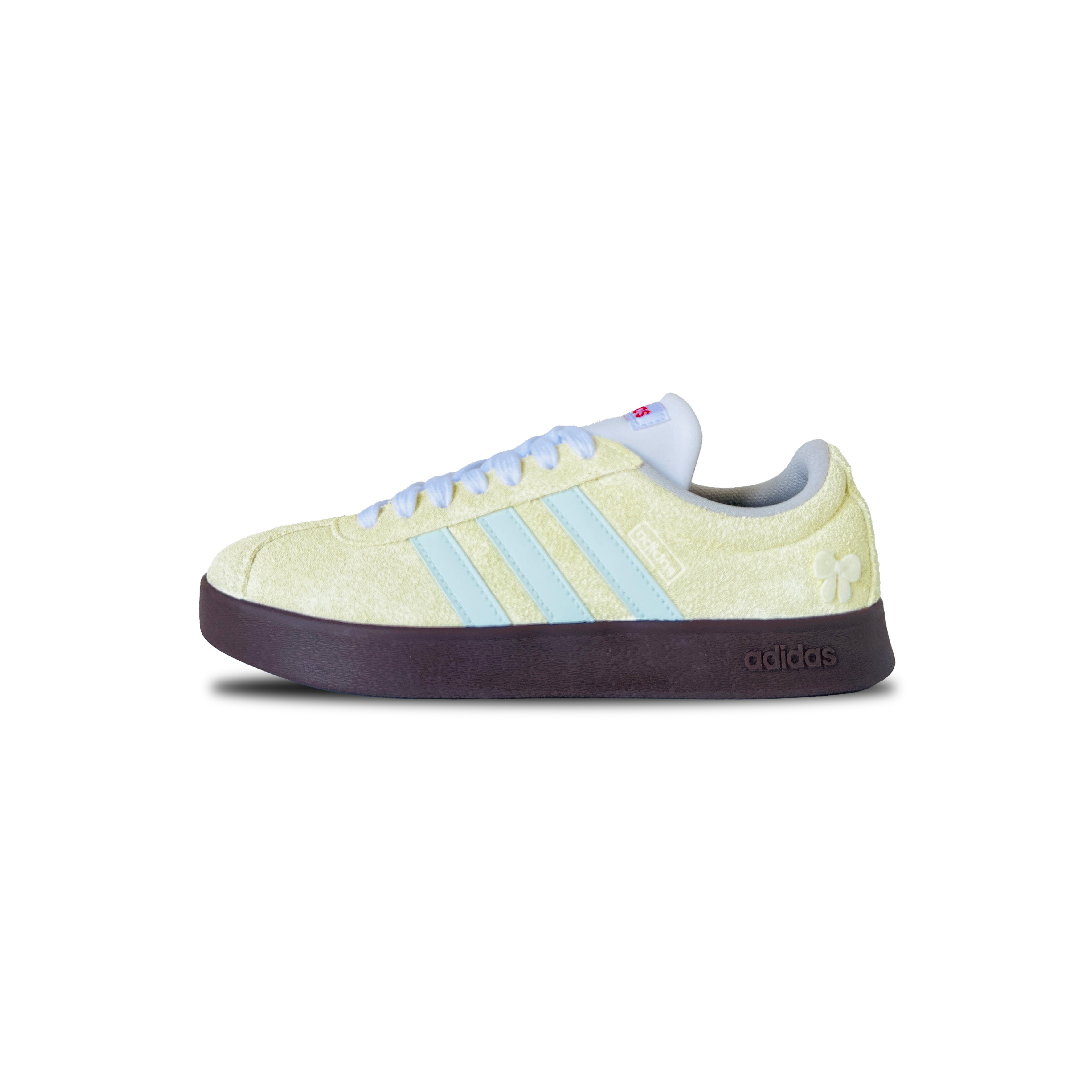 Adidas VL COURT 2.0 YIMING Manufacturing, Cream Cheeses Slip Resistant Balance Low top Skateboard Shoes Unisex