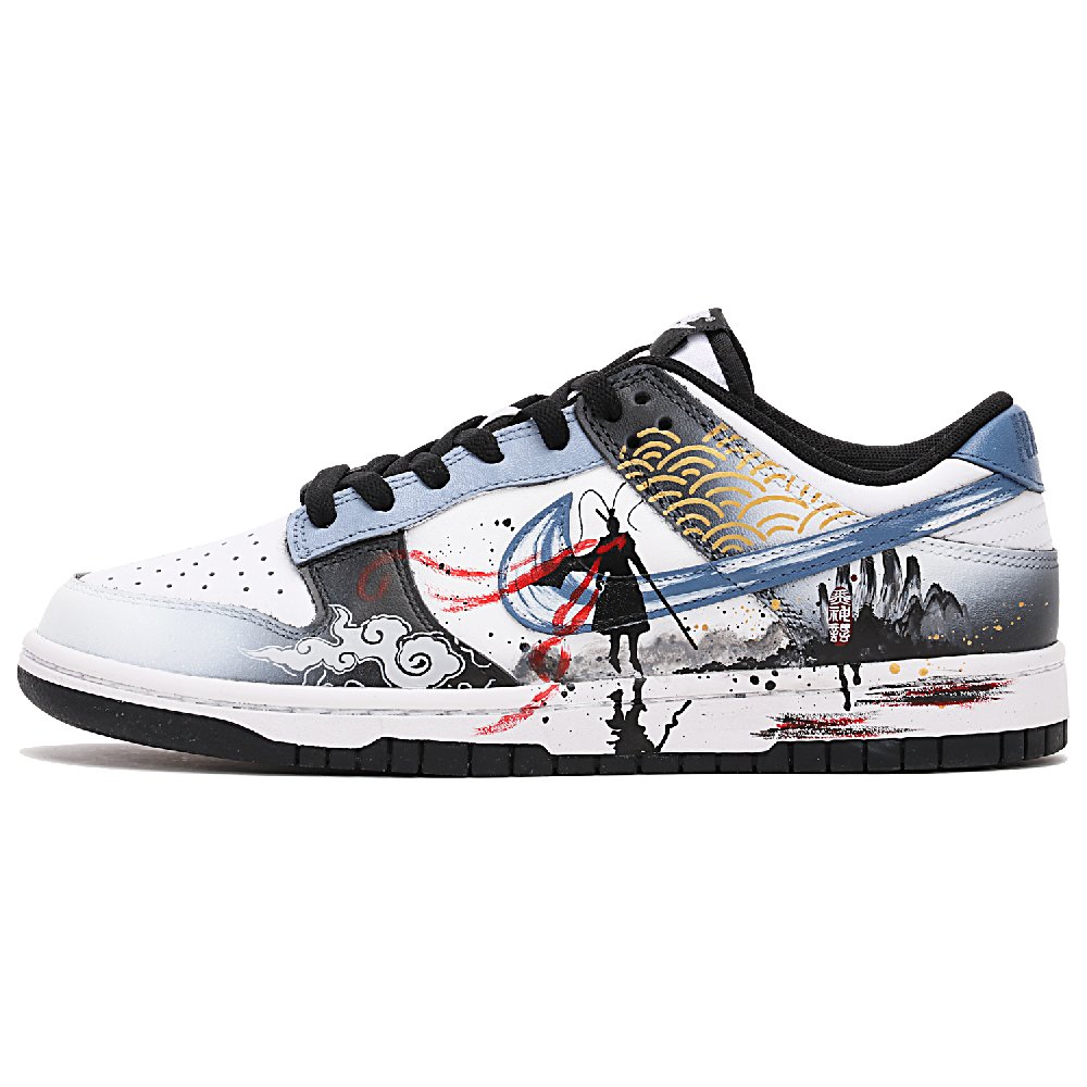 Nike Dunk Slip Resistant, Abrasion Resistant, Lightweight Low Top Skateboard Shoes Unisex Black White Blue