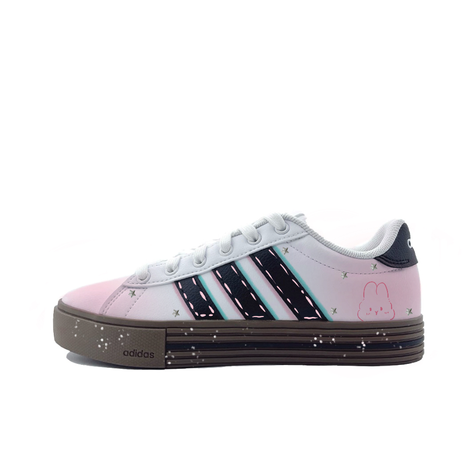 Adidas Daily 4.0 Abrasion Resistant Low Top Skateboard Shoes Unisex Pink