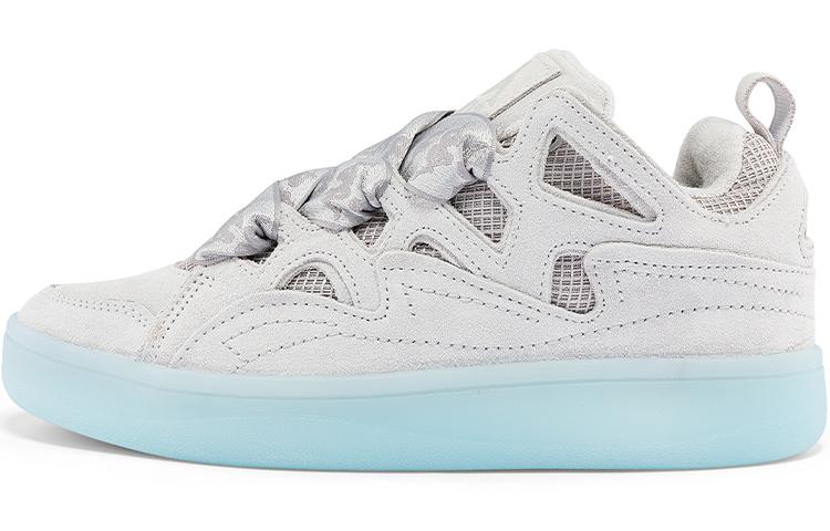 Kappa Fatty Puffy Shoes Slip-Resistant Low-Top Skateboard Shoes Unisex Light Gray