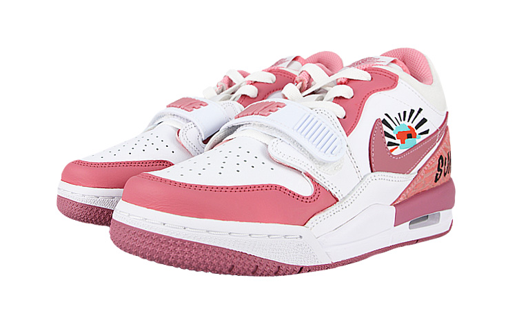 Jordan Legacy 312 Sunset Wild Painting Shock Absorbers Slip Resistant Low Top Vintage Basketball Shoes GS Pink White купить в интернет-магазине Yoocart с быстрой доставкой по России.