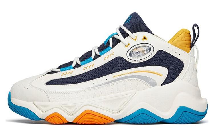 Anta Big Shark Cushioning Anti-Slip And Wear-Resistant Mid-Top Chunky Sneakers White Blue