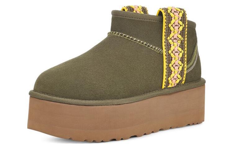 UGG Classic Ultra Mini Braid Platform Boot Burnt Olive Women's