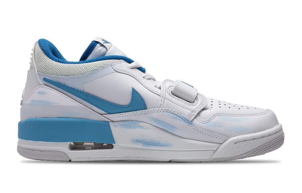Jordan Legacy 312 Ocean Star Slip-Resistant Low-Top Vintage Basketball Shoes Men's Sea Salt Blue
